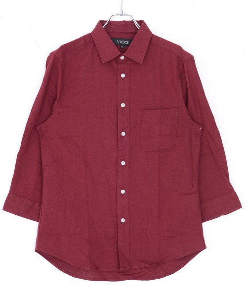 Vicci（ビッチ）の「『SILVER BULLET SELECT AP/シルバーバレットセレクト』7分袖綿麻シャツ（シャツ/ブラウス・メンズ・ネイビー/ロイヤルブルー/モスグリーン/ブルー/ターコイズブルー/カーキ/ブルー系その他/ブラック/ブルー系その他2/ライトピンク/ワインレッド/ライトイエロー/グレー/ホワイト/オレンジ/ホワイト系その他/ブルー系その他3/ベージュ系その他/ピンク系1・M/L）」の18枚目の写真