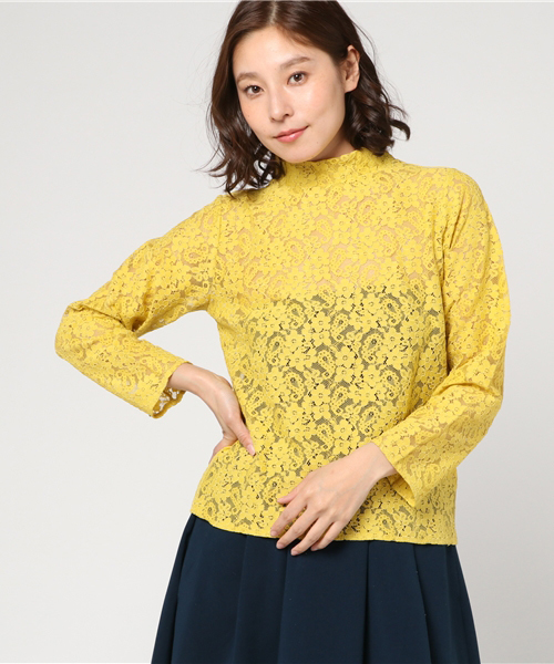 DOUBLE NAME（ダブルネーム）の「総レースハイネックプルオーバー（シャツ/ブラウス・レディース・オフホワイト/イエロー/ブラック・FREE）」の15枚目の写真