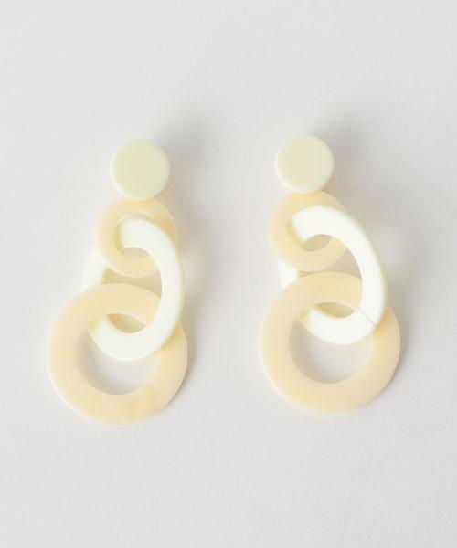 Another Edition（アナザーエディション）の「Marbleアクリルイヤリング（イヤリング・レディース・オフホワイト/ブラウン/レッド・FREE）」の2枚目の写真