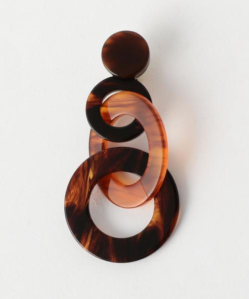 Another Edition（アナザーエディション）の「Marbleアクリルイヤリング（イヤリング・レディース・オフホワイト/ブラウン/レッド・FREE）」の4枚目の写真