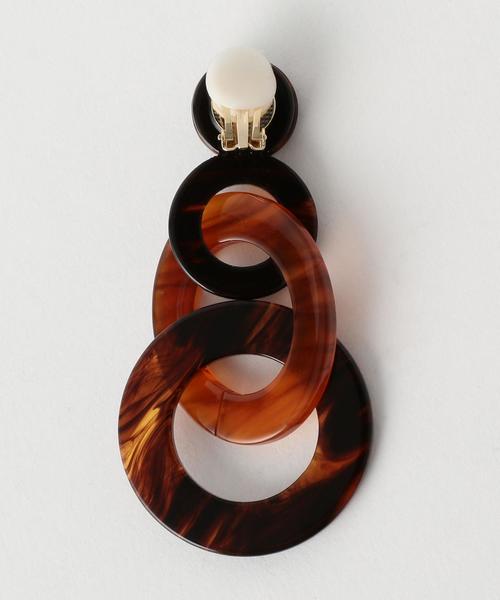 Another Edition（アナザーエディション）の「Marbleアクリルイヤリング（イヤリング・レディース・オフホワイト/ブラウン/レッド・FREE）」の5枚目の写真