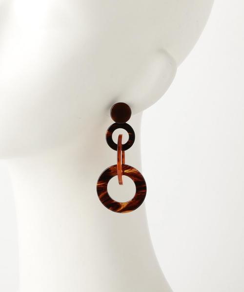 Another Edition（アナザーエディション）の「Marbleアクリルイヤリング（イヤリング・レディース・オフホワイト/ブラウン/レッド・FREE）」の7枚目の写真