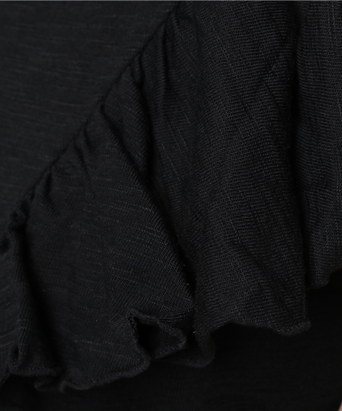 Khaju（カージュ）の「Khaju:フリルカット（Tシャツ/カットソー・レディース・ブラック/ナチュラル/レッド・ONE SIZE）」の10枚目の写真