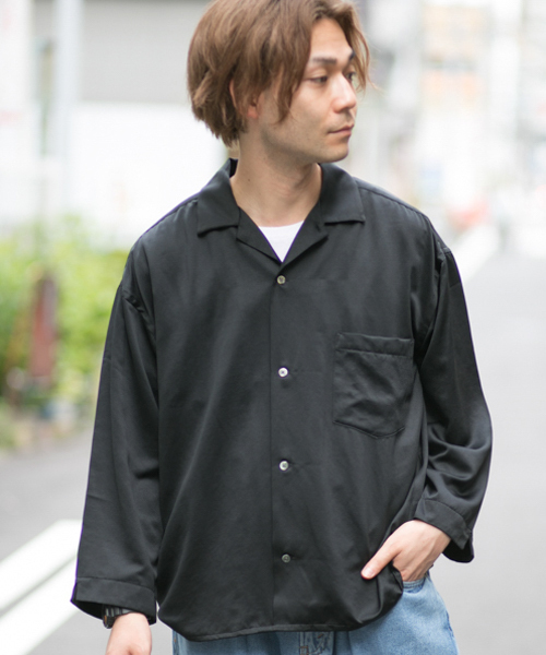 URBAN RESEARCH(アーバンリサーチ)の「ワイドボックスオープンカラーシャツ(シャツ/ブラウス・メンズ・グレー系その他/ピンク系その他/ブラック・MEDIUM/LARGE)」の2枚目の写真