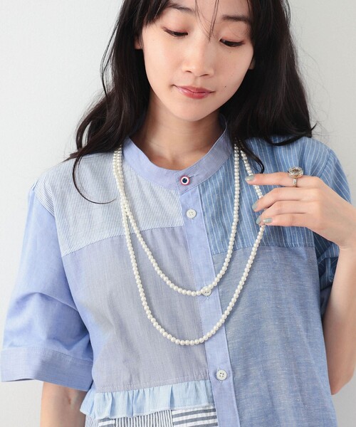 BEAMS BOY(ビームスボーイ)の「BEAMS BOY / 樹脂 パール ロング ネックレス(ネックレス・レディース・ホワイト/ホワイト系その他2/ネイビー/グリーン・ONE SIZE)」の13枚目の写真