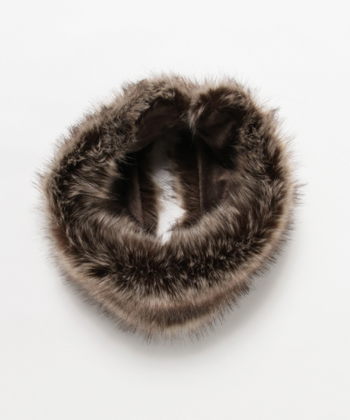 VENCEEXCHANGE（ヴァンスエクスチェンジ）の「エコファスヌード                       （ストール/ショール・レディース・オフホワイト/グレー/ブラウン・FREE）」の3枚目の写真