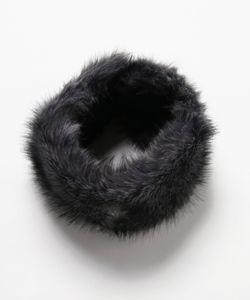 VENCEEXCHANGE（ヴァンスエクスチェンジ）の「エコファスヌード                       （ストール/ショール・レディース・オフホワイト/グレー/ブラウン・FREE）」の2枚目の写真