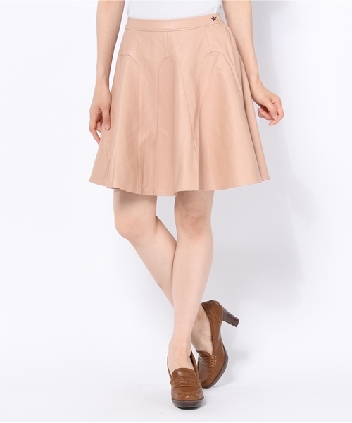 Chico（チコ）の「ラウンド切替レザーSK（スカート・レディース・ピンクベージュ/ワイン/ブラック・FREE）」の3枚目の写真