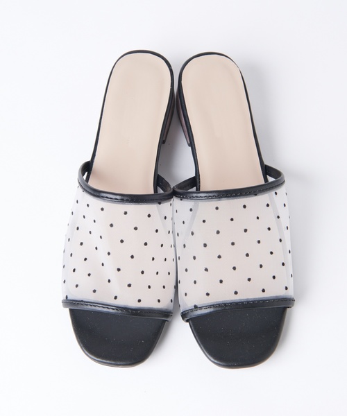 natural couture（ナチュラルクチュール）の「ドットチュールミュールサンダル（サンダル・レディース・オフホワイト/ブラック・M/L）」の8枚目の写真