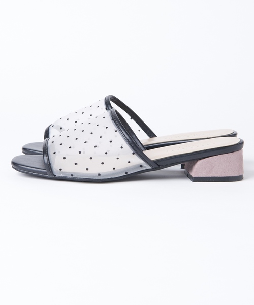 natural couture（ナチュラルクチュール）の「ドットチュールミュールサンダル（サンダル・レディース・オフホワイト/ブラック・M/L）」の9枚目の写真