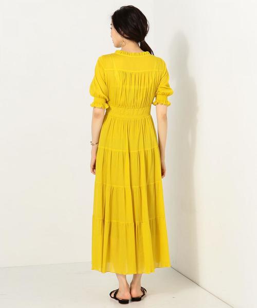 Jewel Changes（ジュエルチェンジズ）の「JC Cヨウリュウ 切替 マキシワンピース（ワンピース・レディース・パープル/イエロー・36/38）」の3枚目の写真