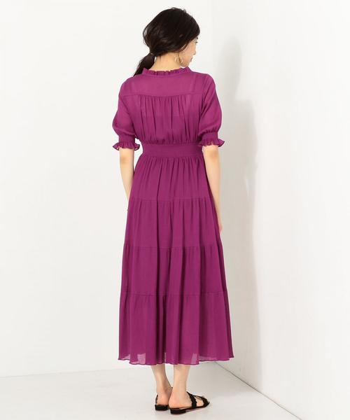 Jewel Changes（ジュエルチェンジズ）の「JC Cヨウリュウ 切替 マキシワンピース（ワンピース・レディース・パープル/イエロー・36/38）」の12枚目の写真