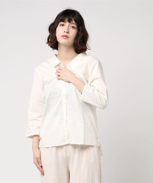 Tuche トゥシェ の Tuche レディース リラクシングウェア ８分袖パジャマシャツ デニムストレッチ ルームウェア パジャマ Wear