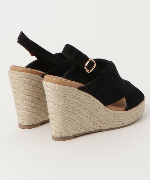 laboratory work（ラボラトリーワーク）の「クロスウェッジサンダル（サンダル・レディース・ブラック/ベージュ・SMALL/MEDIUM/LARGE）」の4枚目の写真