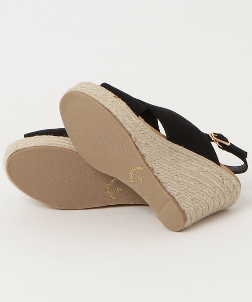 laboratory work（ラボラトリーワーク）の「クロスウェッジサンダル（サンダル・レディース・ブラック/ベージュ・SMALL/MEDIUM/LARGE）」の3枚目の写真