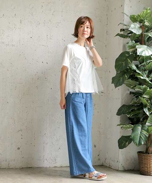 LBC(エルビーシー)の「脇チュールレースプルオーバー(Tシャツ/カットソー・レディース・ホワイト/ブラック・M/L)」の7枚目の写真