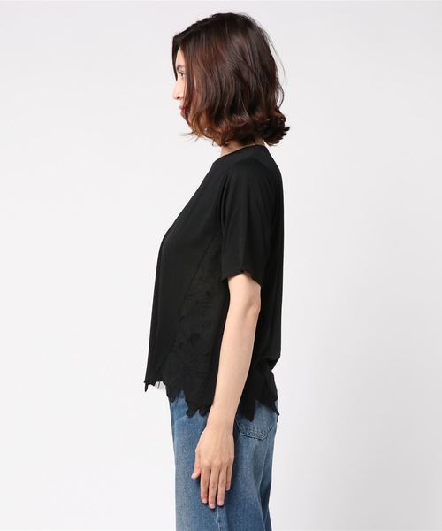 LBC(エルビーシー)の「脇チュールレースプルオーバー(Tシャツ/カットソー・レディース・ホワイト/ブラック・M/L)」の3枚目の写真