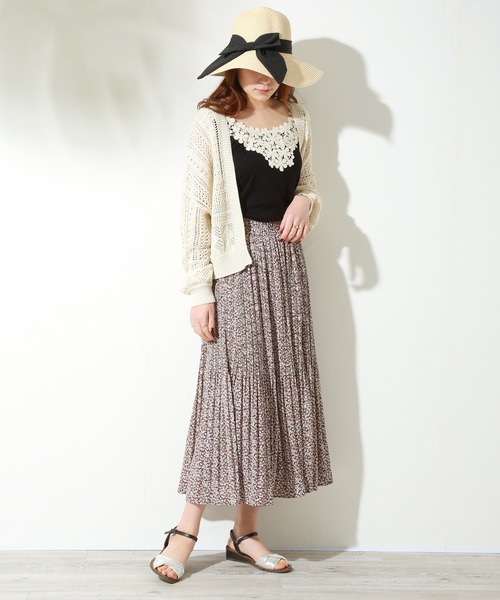 n'ee-ne（ネーネ）の「フラワーレースキャミソール（キャミソール・レディース・ブラック/キナリ/ネイビー/マスタード・M/LL/L）」の11枚目の写真