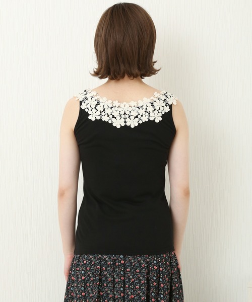 n'ee-ne（ネーネ）の「フラワーレースキャミソール（キャミソール・レディース・ブラック/キナリ/ネイビー/マスタード・M/LL/L）」の21枚目の写真