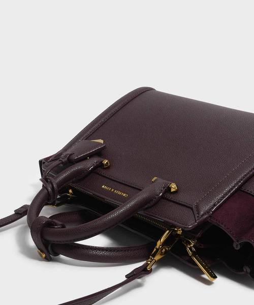 CHARLES & KEITH(チャールズ & キース)の「トップハンドルシティバッグ / TOP HANDLE CITY BAG(トートバッグ・レディース・ダークグリーン/マスタード/ピンク系その他/プラム/グレー系その他2・M)」の12枚目の写真