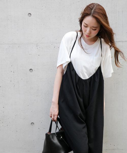 Doula Doula（ドゥーラドゥーラ）の「ヴィンテージクロスキャミサロペット（サロペット/オーバーオール・レディース・ブラック/キャメル/カーキ・FREE）」の7枚目の写真