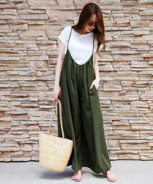 Doula Doula（ドゥーラドゥーラ）の「ヴィンテージクロスキャミサロペット（サロペット/オーバーオール・レディース・ブラック/キャメル/カーキ・FREE）」の11枚目の写真