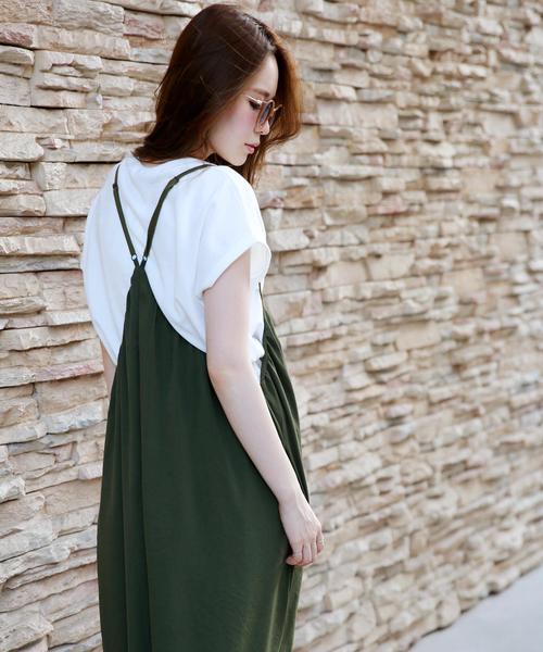 Doula Doula（ドゥーラドゥーラ）の「ヴィンテージクロスキャミサロペット（サロペット/オーバーオール・レディース・ブラック/キャメル/カーキ・FREE）」の16枚目の写真