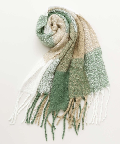 チャイハネ（チャイハネ）の「【チャイハネ】とろける肌ざわり チェック柄大判ショール（マフラー・レディース・グレー/レッド/イエロー/ブラック/オレンジ/グリーン/ベージュ/ホワイト/ダークブラウン/ブルー系その他/ターコイズブルー・FREE）」の6枚目の写真