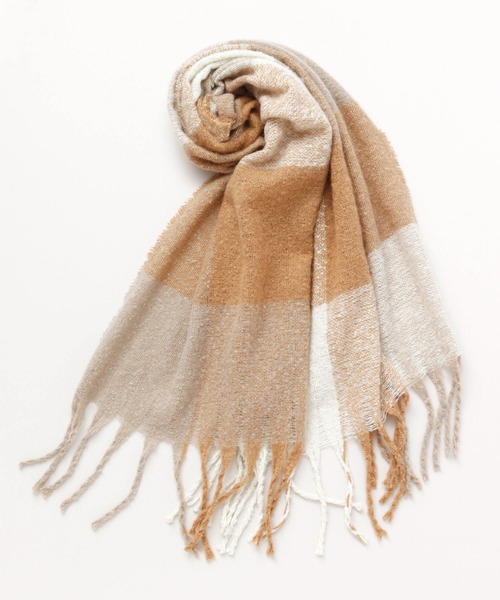 チャイハネ（チャイハネ）の「【チャイハネ】とろける肌ざわり チェック柄大判ショール（マフラー・レディース・グレー/レッド/イエロー/ブラック/オレンジ/グリーン/ベージュ/ホワイト/ダークブラウン/ブルー系その他/ターコイズブルー・FREE）」の2枚目の写真