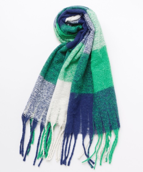 チャイハネ（チャイハネ）の「【チャイハネ】とろける肌ざわり チェック柄大判ショール（マフラー・レディース・グレー/レッド/イエロー/ブラック/オレンジ/グリーン/ベージュ/ホワイト/ダークブラウン/ブルー系その他/ターコイズブルー・FREE）」の7枚目の写真