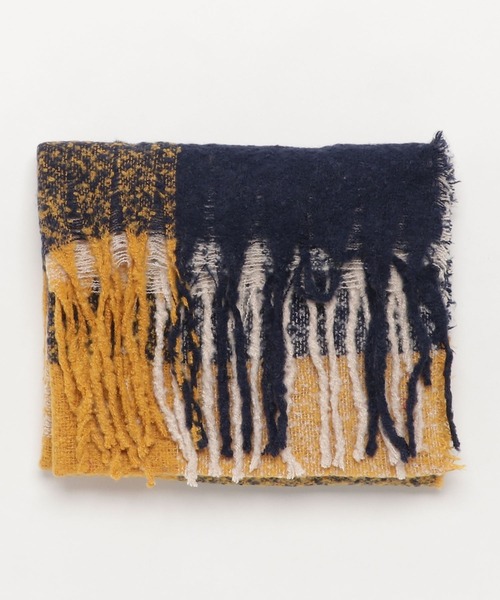 チャイハネ（チャイハネ）の「【チャイハネ】とろける肌ざわり チェック柄大判ショール（マフラー・レディース・グレー/レッド/イエロー/ブラック/オレンジ/グリーン/ベージュ/ホワイト/ダークブラウン/ブルー系その他/ターコイズブルー・FREE）」の13枚目の写真