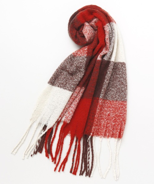 チャイハネ（チャイハネ）の「【チャイハネ】とろける肌ざわり チェック柄大判ショール（マフラー・レディース・グレー/レッド/イエロー/ブラック/オレンジ/グリーン/ベージュ/ホワイト/ダークブラウン/ブルー系その他/ターコイズブルー・FREE）」の22枚目の写真