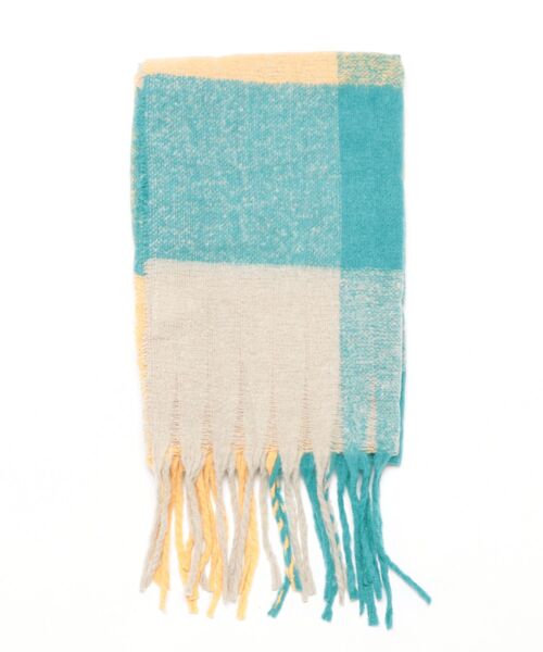 チャイハネ（チャイハネ）の「【チャイハネ】とろける肌ざわり チェック柄大判ショール（マフラー・レディース・グレー/レッド/イエロー/ブラック/オレンジ/グリーン/ベージュ/ホワイト/ダークブラウン/ブルー系その他/ターコイズブルー・FREE）」の16枚目の写真