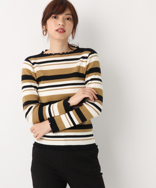 GLOBAL WORK（グローバルワーク）の「メロークルーネックプルオーバー長袖/804787（ニット/セーター・レディース・ホワイト/ブラック/ネイビー/レッド/パープル系その他5・MEDIUM/LARGE）」の4枚目の写真