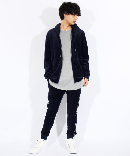 ８(eight)（エイト）の「ベロアパーカー ジップパーカー（パーカー・メンズ・ブラック/ベージュ/ネイビー/グリーン/ワイン・MEDIUM/LARGE/X-LARGE）」の12枚目の写真