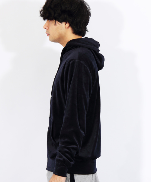 ８(eight)（エイト）の「ベロアパーカー ジップパーカー（パーカー・メンズ・ブラック/ベージュ/ネイビー/グリーン/ワイン・MEDIUM/LARGE/X-LARGE）」の7枚目の写真