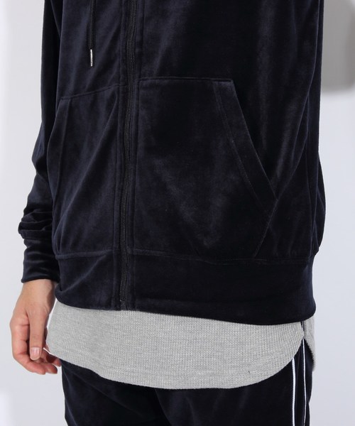 ８(eight)（エイト）の「ベロアパーカー ジップパーカー（パーカー・メンズ・ブラック/ベージュ/ネイビー/グリーン/ワイン・MEDIUM/LARGE/X-LARGE）」の8枚目の写真