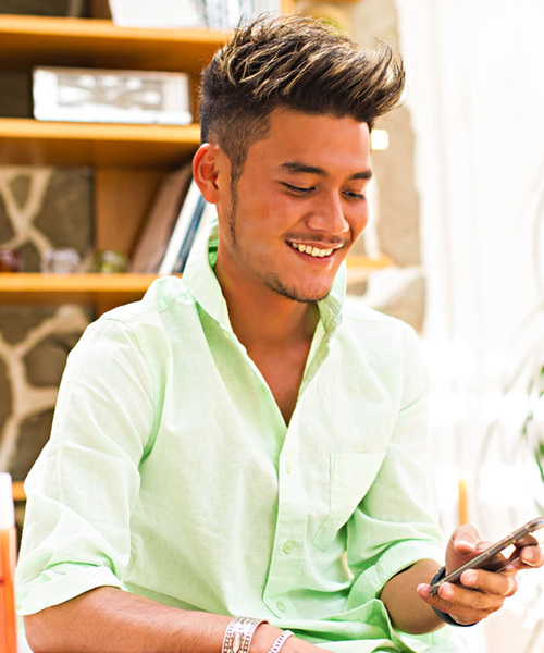 SILVER BULLET(シルバーバレット)の「『CavariA/キャバリア』綿麻ホリゾンタルカラー7分袖シャツ(シャツ/ブラウス・メンズ・ブラック/ネイビー/オレンジ/ホワイト/モスグリーン/ターコイズブルー/グレー/ピンク/カーキ/ロイヤルブルー/ホワイト系その他/ブルー系その他/ベージュ系その他/ブルー系その他2・L/M/XL)」の8枚目の写真