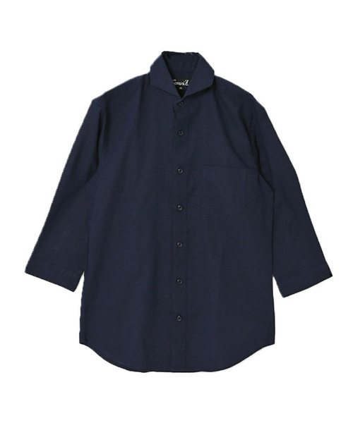 SILVER BULLET(シルバーバレット)の「『CavariA/キャバリア』綿麻ホリゾンタルカラー7分袖シャツ(シャツ/ブラウス・メンズ・ブラック/ネイビー/オレンジ/ホワイト/モスグリーン/ターコイズブルー/グレー/ピンク/カーキ/ロイヤルブルー/ホワイト系その他/ブルー系その他/ベージュ系その他/ブルー系その他2・L/M/XL)」の21枚目の写真