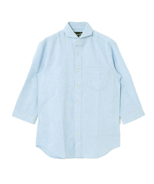 SILVER BULLET(シルバーバレット)の「『CavariA/キャバリア』綿麻ホリゾンタルカラー7分袖シャツ(シャツ/ブラウス・メンズ・ブラック/ネイビー/オレンジ/ホワイト/モスグリーン/ターコイズブルー/グレー/ピンク/カーキ/ロイヤルブルー/ホワイト系その他/ブルー系その他/ベージュ系その他/ブルー系その他2・L/M/XL)」の22枚目の写真