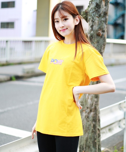 Tシャツ・カットソー [tensishop] bone to be lovely blue silk wing Perfect Printed Shirred V-Neck Tunic Short-Sleeve, Evening