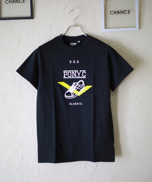 PONY(ポニー)の「PONY 半袖Tシャツ(Tシャツ/カットソー・メンズ・ホワイト系その他4/イエロー系その他2/ブラック×ホワイト/ブラック系その他/ホワイト/ブラック系その他4/ピンク/ホワイト系その他3/ホワイト×ブラック/ブラック/スカイブルー/ライム/ブラック×イエロー/ホワイト×レッド/レッド/ブラック系その他2/カーキ/イエロー/ミント/ゴールド/サックスブルー/ブラック系その他3/イエロー系その他/ブラック×レッド/パープル/グリーン/パープル系その他/グレー/ブルー系その他/グリーン系その他/ホワイト系その他/ホワイト×イエロー・XL/L/M/S)」の15枚目の写真
