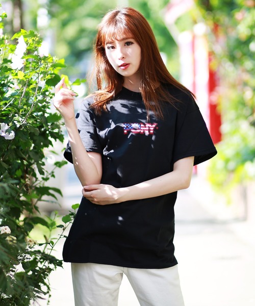 PONY(ポニー)の「PONY 半袖Tシャツ(Tシャツ/カットソー・メンズ・ホワイト系その他4/イエロー系その他2/ブラック×ホワイト/ブラック系その他/ホワイト/ブラック系その他4/ピンク/ホワイト系その他3/ホワイト×ブラック/ブラック/スカイブルー/ライム/ブラック×イエロー/ホワイト×レッド/レッド/ブラック系その他2/カーキ/イエロー/ミント/ゴールド/サックスブルー/ブラック系その他3/イエロー系その他/ブラック×レッド/パープル/グリーン/パープル系その他/グレー/ブルー系その他/グリーン系その他/ホワイト系その他/ホワイト×イエロー・XL/L/M/S)」の9枚目の写真