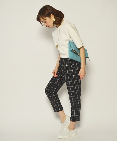 Khaju(カージュ)の「Khaju:チェックパンツ(その他パンツ・レディース・オフホワイト/ブラック・26/27)」の14枚目の写真