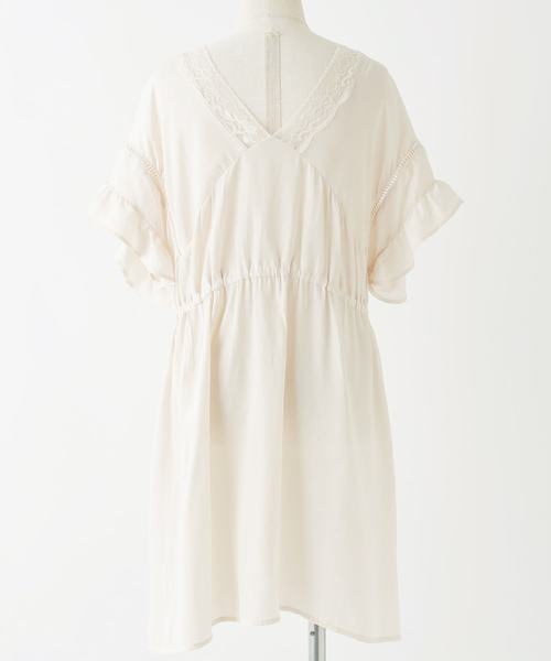 one after another NICE CLAUP（ワンアフターアナザーナイスクラップ）の「レースｖｉｎｔａｇｅチュニック（ワンピース・レディース・カーキ/ピンク/アイボリー・FREE）」の16枚目の写真