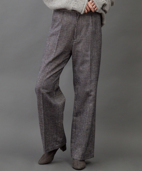 Munich(ミューニック)の「コットンシェニールチェックワイドパンツ(その他パンツ・レディース・ブラック/ネイビー/アイボリー・S/M/XS)」の3枚目の写真