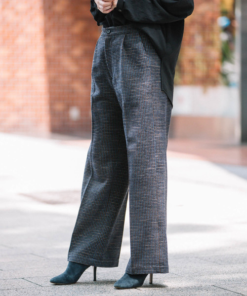 Munich(ミューニック)の「コットンシェニールチェックワイドパンツ(その他パンツ・レディース・ブラック/ネイビー/アイボリー・S/M/XS)」の19枚目の写真