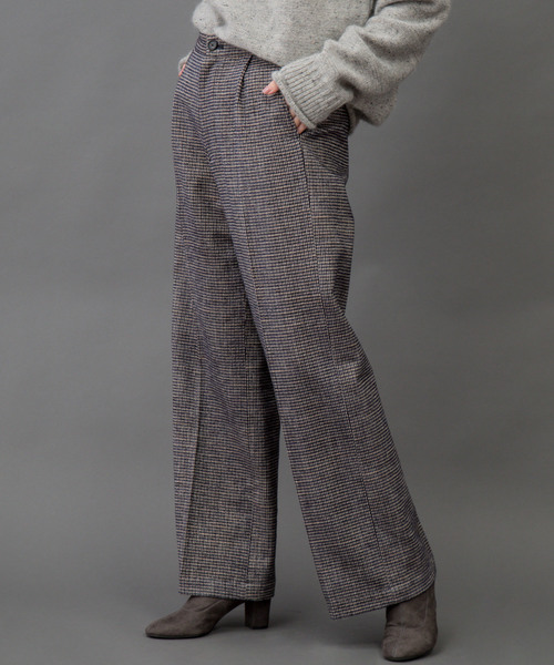 Munich(ミューニック)の「コットンシェニールチェックワイドパンツ(その他パンツ・レディース・ブラック/ネイビー/アイボリー・S/M/XS)」の20枚目の写真