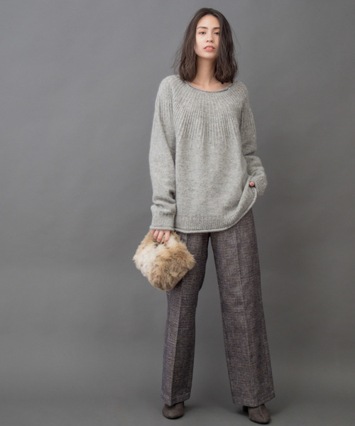 Munich(ミューニック)の「コットンシェニールチェックワイドパンツ(その他パンツ・レディース・ブラック/ネイビー/アイボリー・S/M/XS)」の5枚目の写真