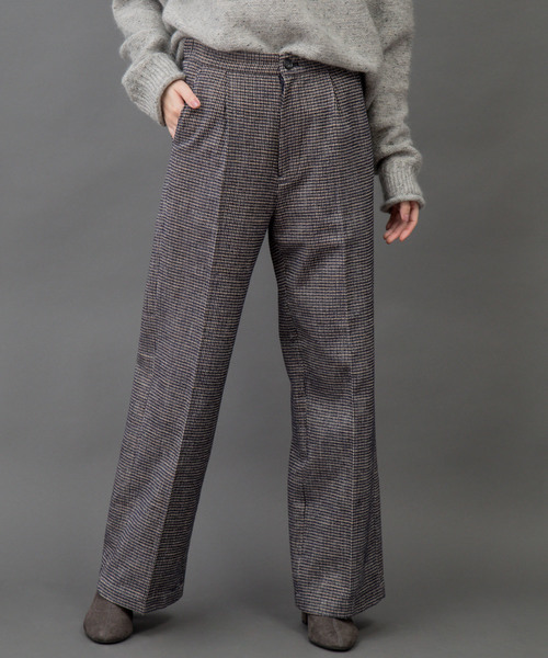 Munich(ミューニック)の「コットンシェニールチェックワイドパンツ(その他パンツ・レディース・ブラック/ネイビー/アイボリー・S/M/XS)」の13枚目の写真